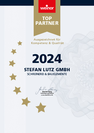 Urkunde weinor Top-Partner 2024