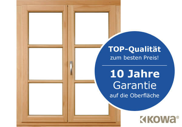 Stilvolles Holzfenster - TOP-Qualität zum besten Preis - 10 Jahre Garantie auf die Oberfläche