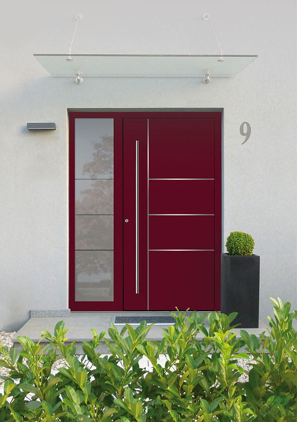 Aktionshaustür von Noblesse in Rot
