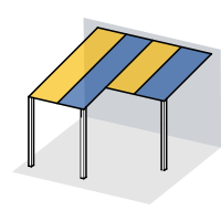 Pultdach mit Dachrinnenversatz